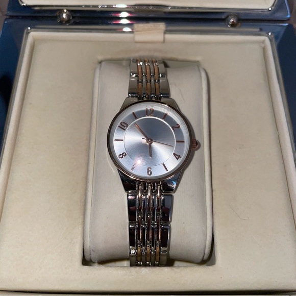A New Day Women's 2 Tone Rose Gold/Silver Adjustable Bracelet Watch - Picture 1 of 3